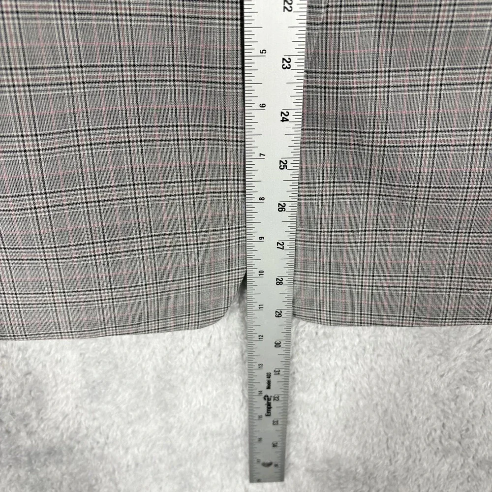 NEW LOFT Versa Plaid Seasonless‎ Stretch Double Breasted Blaze Sz 12 Petite Gray - Picture 5 of 10